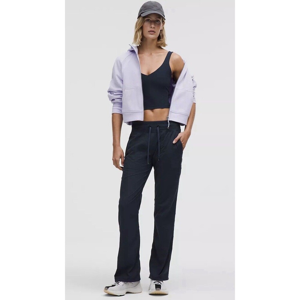 Lululemon Dance Studio Mid-Rise Pant Size 12 Navy Drawstring Straight Leg